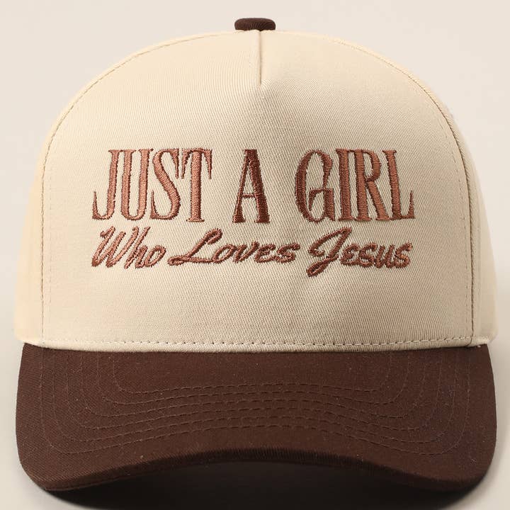 Fashion City - Wholesale Trucker Hat - Women's - Just A Girl Who Loves Jesus Embroidery Trucker Hat