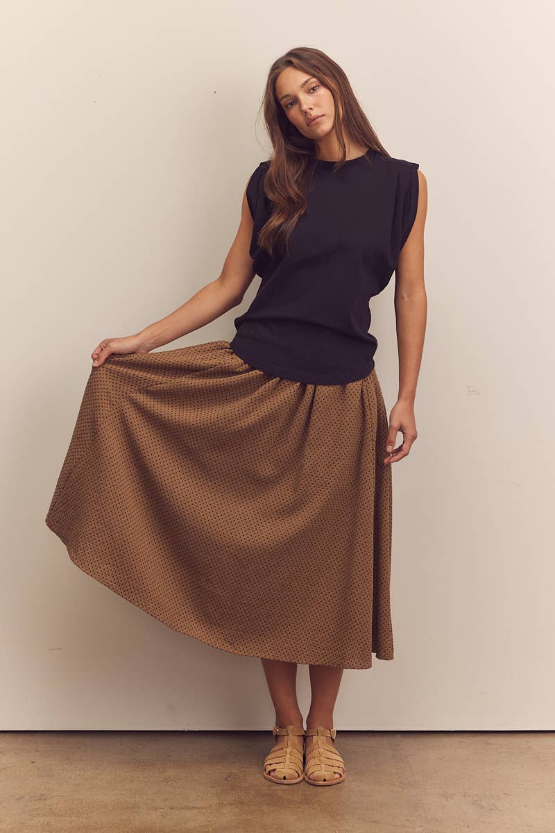 Brown Midi-circled cotton skirts for wholesale on Faire5
