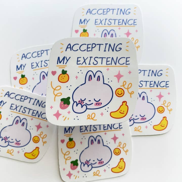 Accepting My Existence Bunny | Vinyl Sticker for wholesale by Ghostiekid