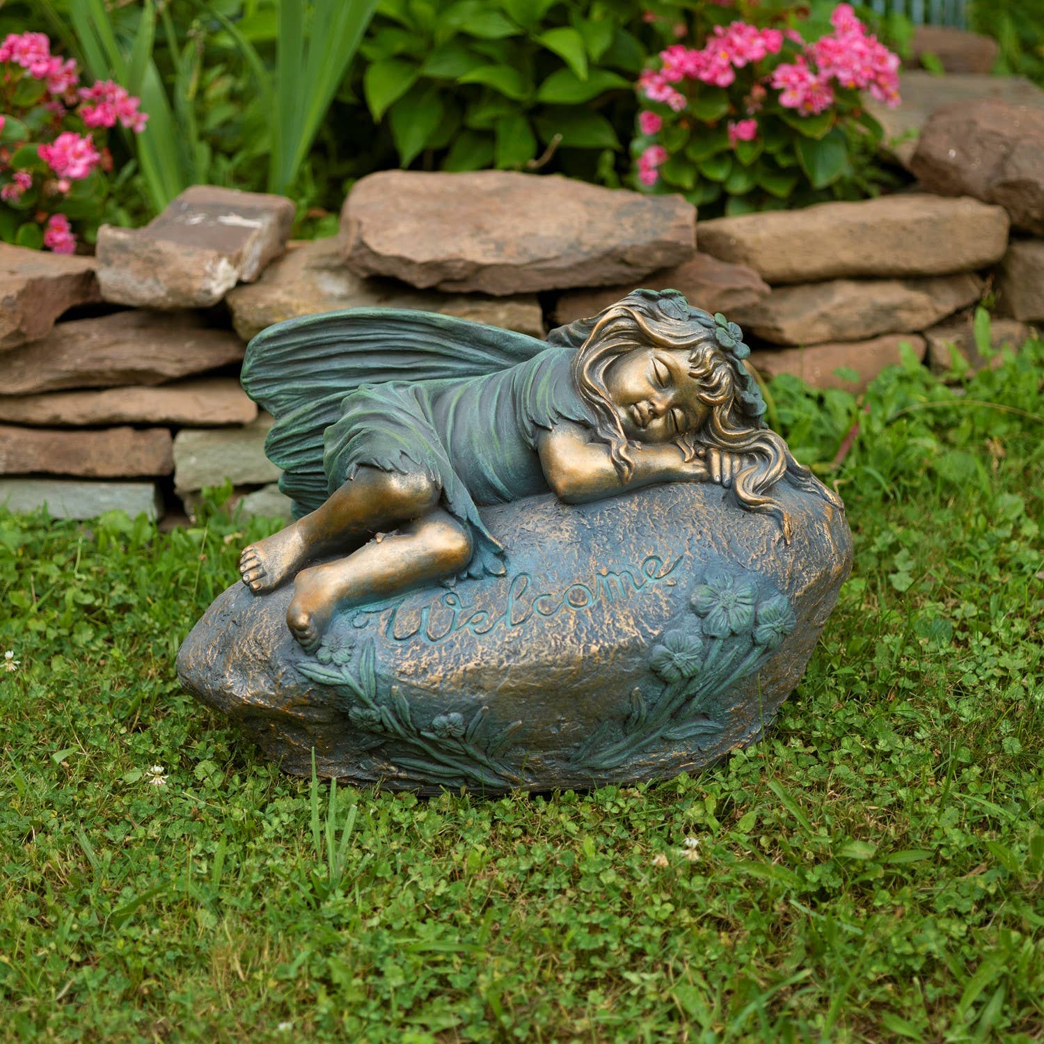 Zaer Ltd. International - Wholesale Decorative Figurine - 17" Tall Sleeping Fairy Garden Statue "Ivy"0