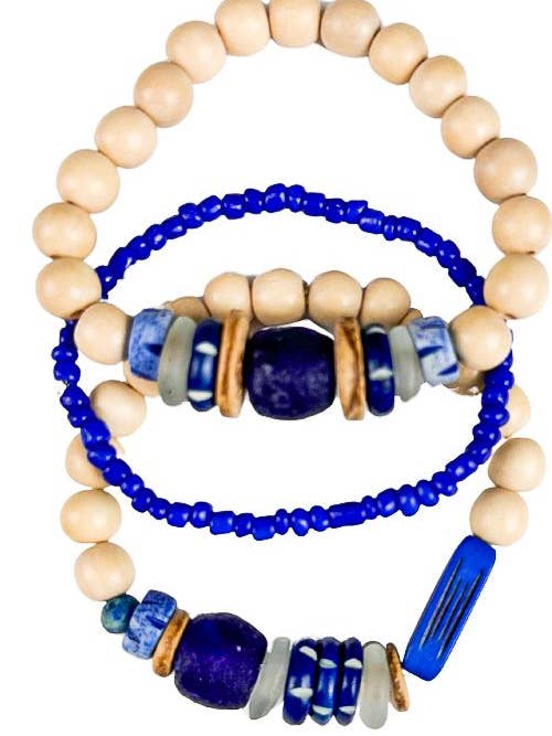 Trio Stack Bracelet Set | Dark Blue for wholesale by Twine & Twig