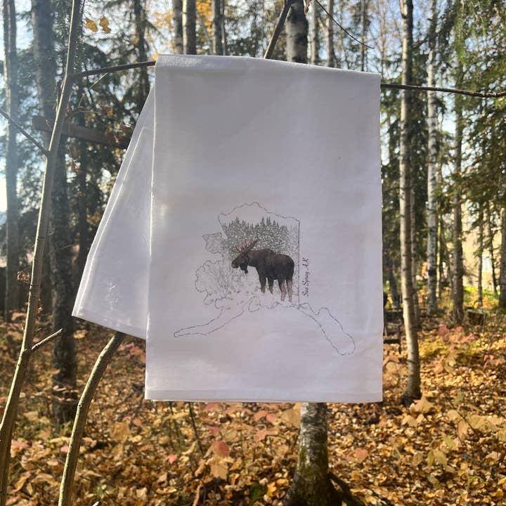 Sea Spray AK - Wholesale Tea Towel - Bull Moose Alaska Tea Towel 3