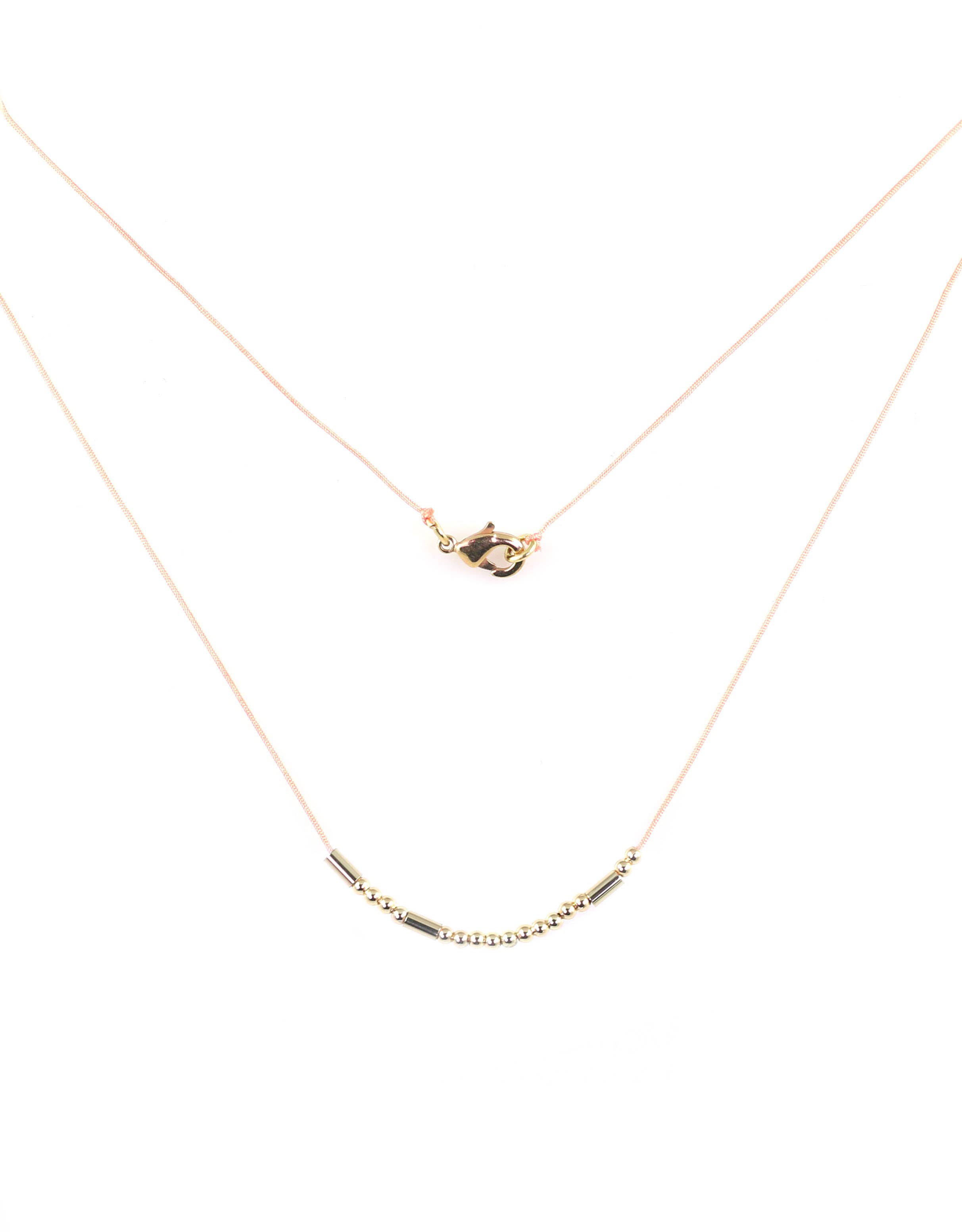 Lucky Feather - Wholesale Halskettinghanger - Morse Code Ketting - Goud - GEZEGEND2