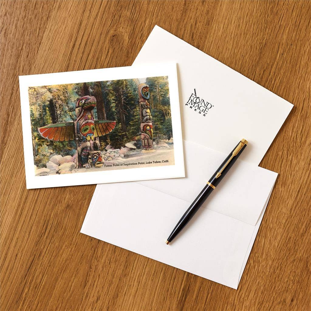 Found Image Press - Wholesale Stationery/Notecard Set - Greeting Card CA-210 Totem Poles, Lake Tahoe1