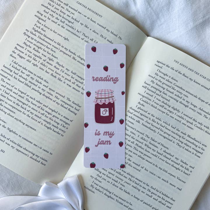 Reading Is My Jam Bookmark for wholesale by Heart & Spine Books