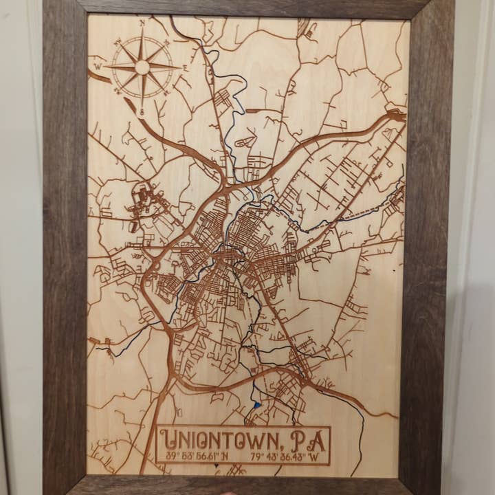 Uniontown Map for wholesale by Black River Arts