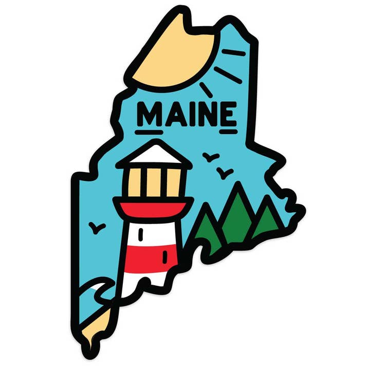 Mini Autocolante Maine Coast Farol State Pride 20 ct por atacado de RetroPlanet
