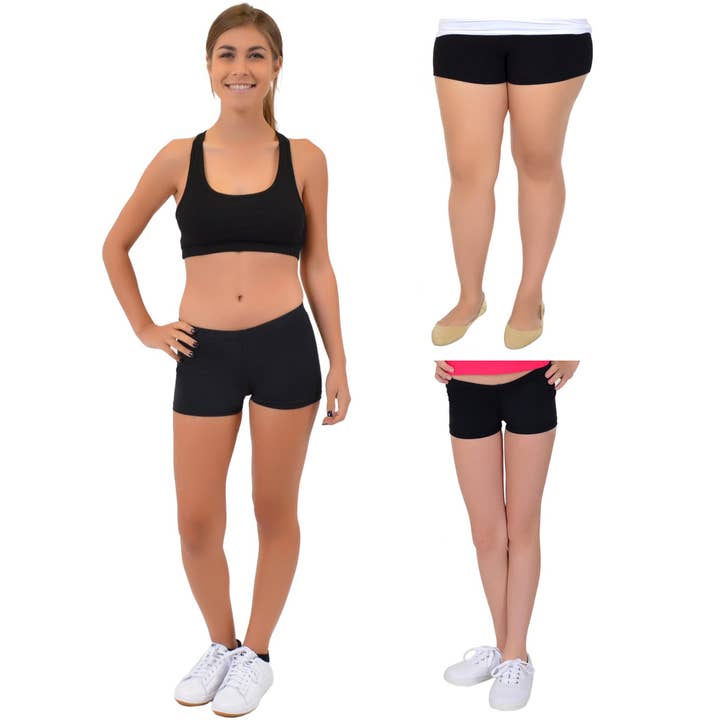 Black Teamwear NYLON Booty Shorts for wholesale on Faire3