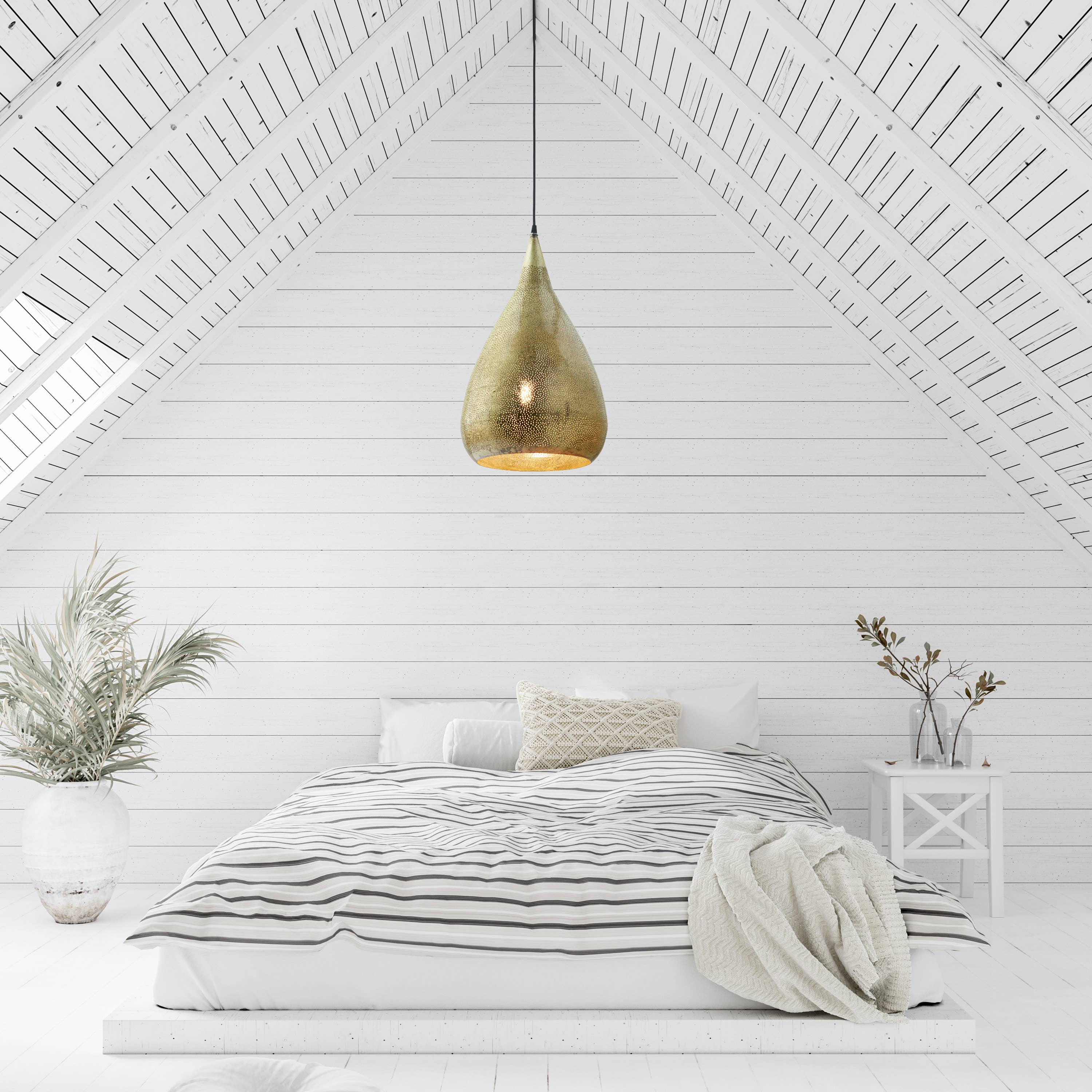 River of Goods - Wholesale Chandelier/Hanging Light - 13"W Antique Gold Punched Metal Adjustable Pendant Lamp3