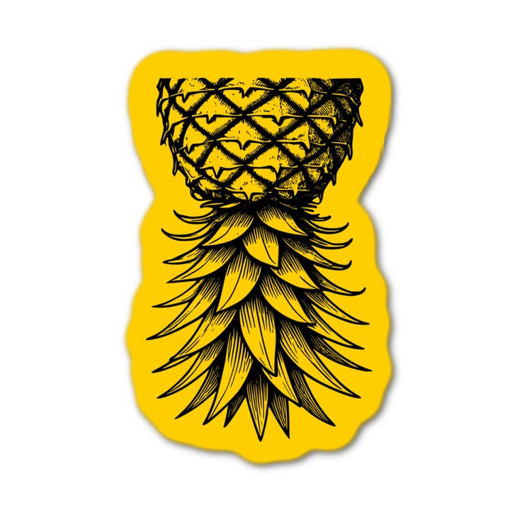 Stick-It Expressions - Vente Autocollants pour téléphone et ordinateur portable - Autocollant Ananas à Moitié à l'Envers0