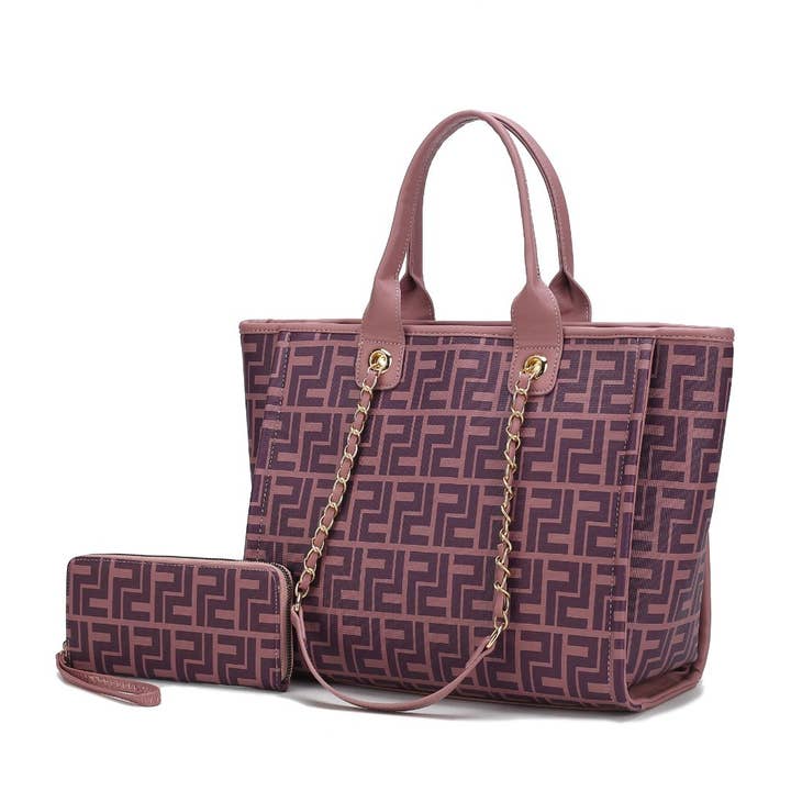 MKF Collection - Venta al por mayor Bolsa de asa- Mujer - Bolso de mano Marlene de piel vegana para mujer con cartera de Mia K13