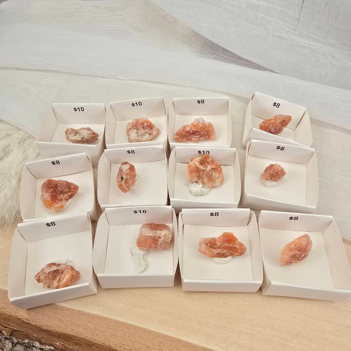 12pc Rough Sunstone ~ Bulk Crystal Specimens ~ Minerals for wholesale by Aquamarine Daydream Wholesale
