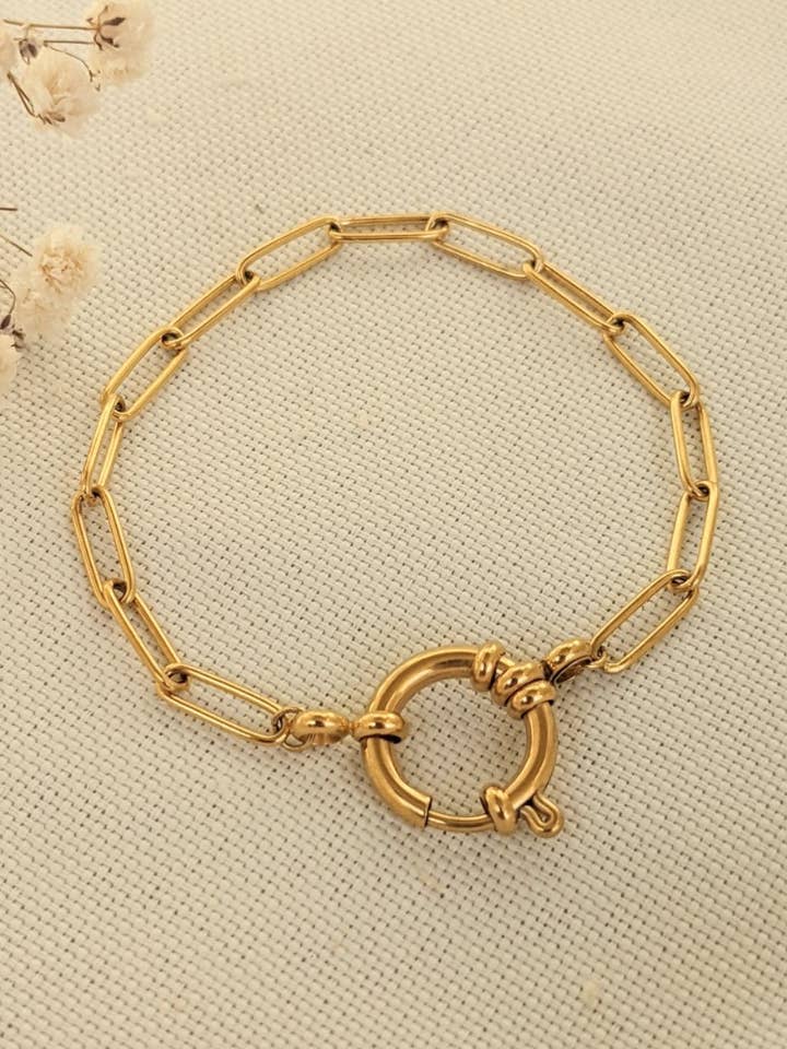 NYC 2 Armband mit Trombone-Maschen und anpassbarem Verschluss für den Großhandel von L'Arbre du Voyageur Bijoux