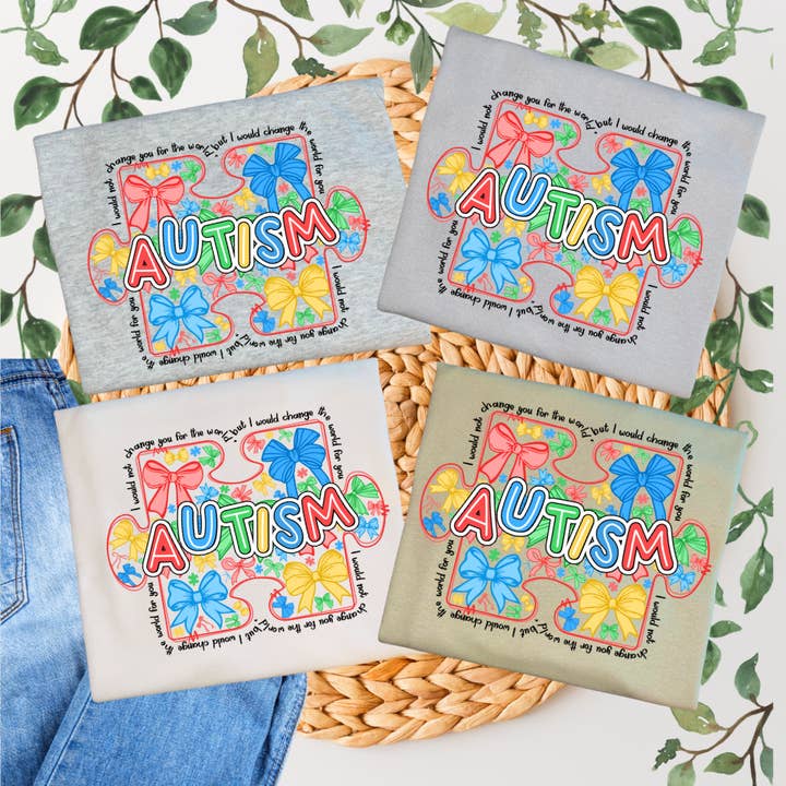 Autism Puzzle Piece Graphic T-shirt for wholesale by Duck Creations Wholesale