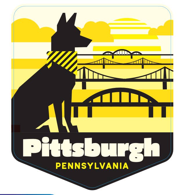 Pittsburgh Dog Bridges Sticker for wholesale by Toni Unleashed