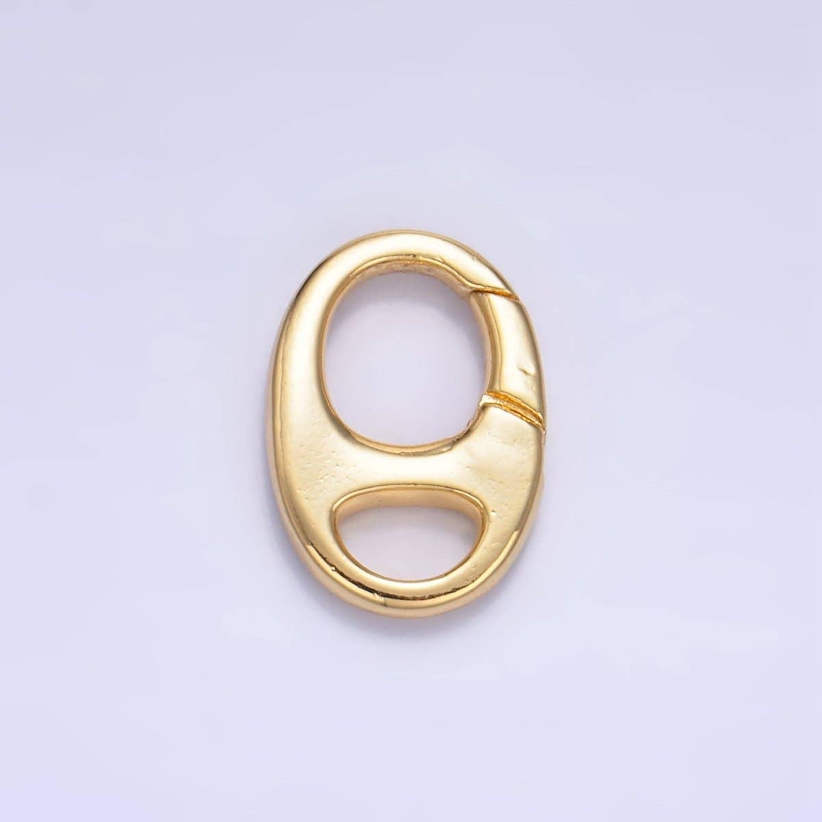 Aim Eternal - Wholesale Craft Supplies - 24K Gold Filled Oval Soda Tab Push Gate Minimalist Finding | Z1002