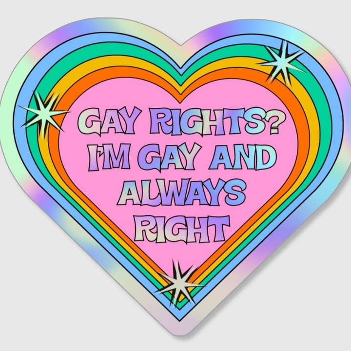 Funny gay rights sticker for wholesale by Luxe Trauma