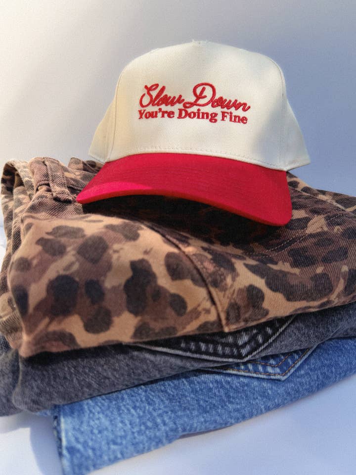 Slow Down You're Doing Fine Canvas Structured Hat for wholesale by Happy Fits