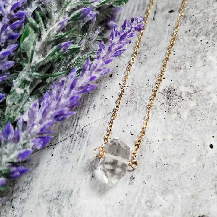 Salt and Sparkle – Colar pingente/pendente por atacado – Colar de cristal Herkimer Diamond Solitaire0