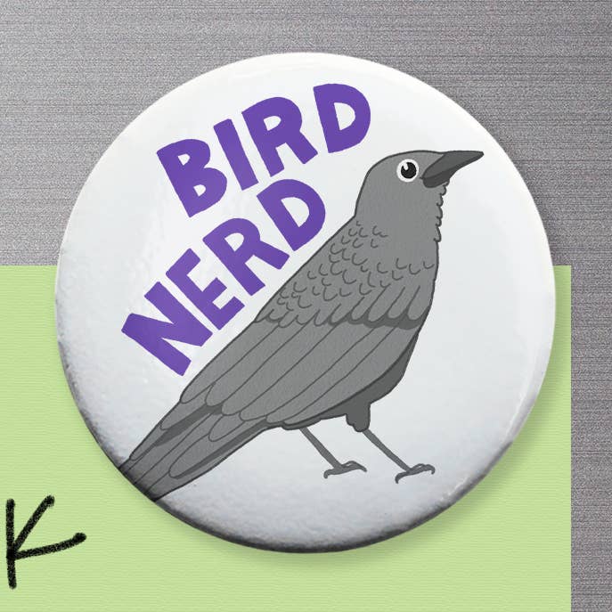 Oiseau Nerd Aimant à Corbeaux pour la vente par Kestrop Studio