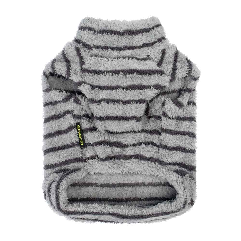 Gray 2 Pack Striped Dog Fleece Sweater for wholesale on Faire8