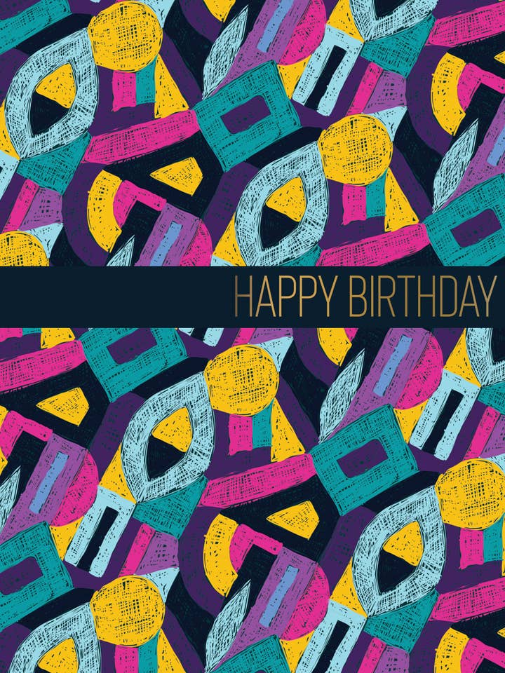 Scratched Purple Happy Birthday Card for wholesale by From Me To You