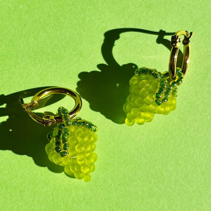 BEADED GRAPE EARRINGS for wholesale by Dream Song