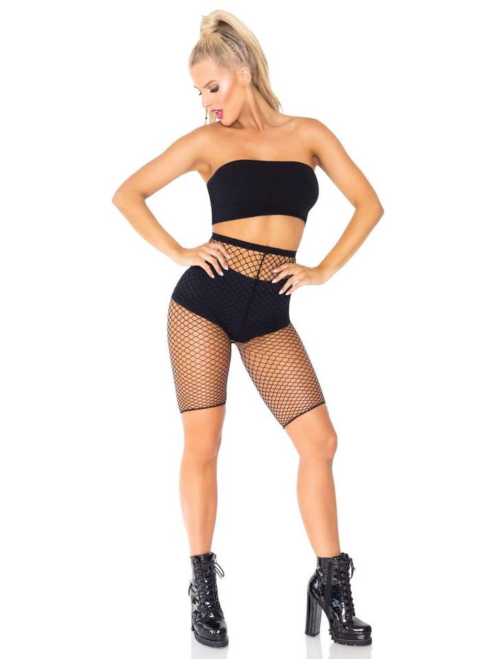 Leg Avenue - Wholesale Shorts - Women's - Troublemaker Fishnet Biker Shorts