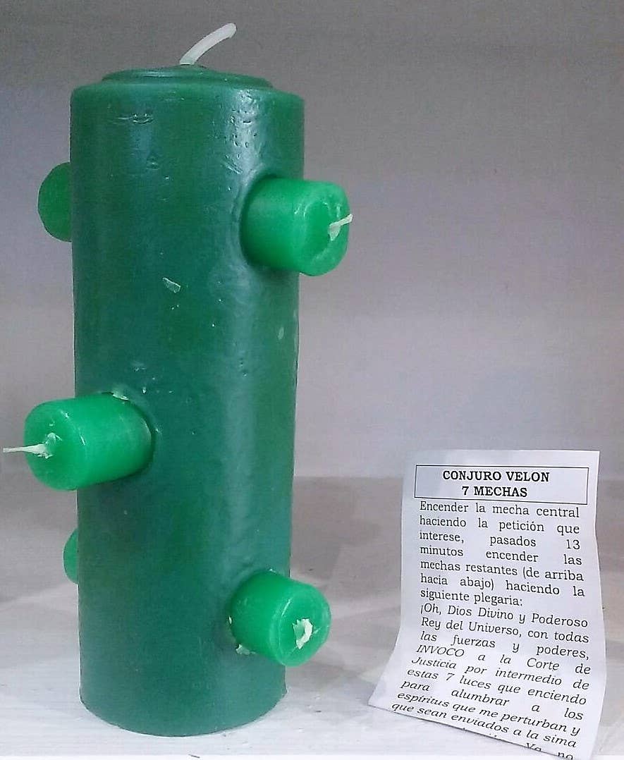 El Alquimista - Wholesale Pillar Candle - VELON 7 WICKS GREEN0