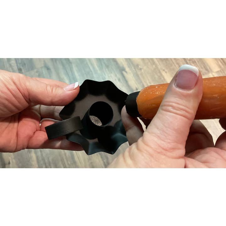 Vickie Jean's Creations Inc - Wholesale Flameless candle - Moving Flame Remote Red Scrooge Candlestick - Tapioca2