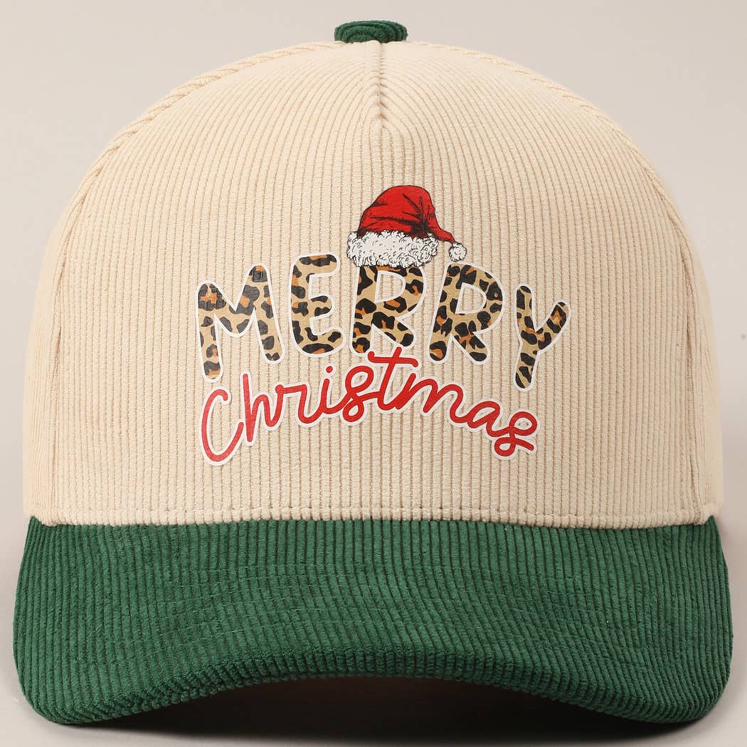 Fashion City – Boné de beisebol - Unissexo por atacado – Boné de veludo cotelê bicolor de texto divertido Felry Christmas21