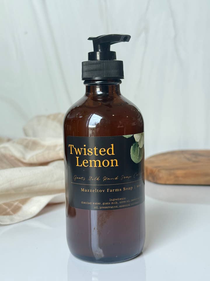 Savon liquide pour les mains Twisted Lemon - 8 oz pour la vente par Mazzeltov Farms Soap Co.