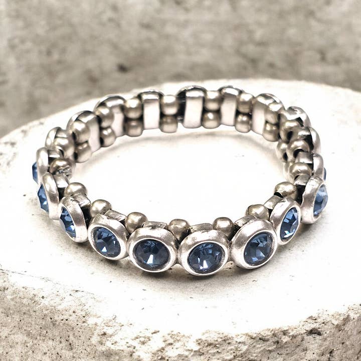 Item # Zbb-094 Blue - Pewter Bracelet for wholesale by The Ancient Bazaar Jewelry & Accessories