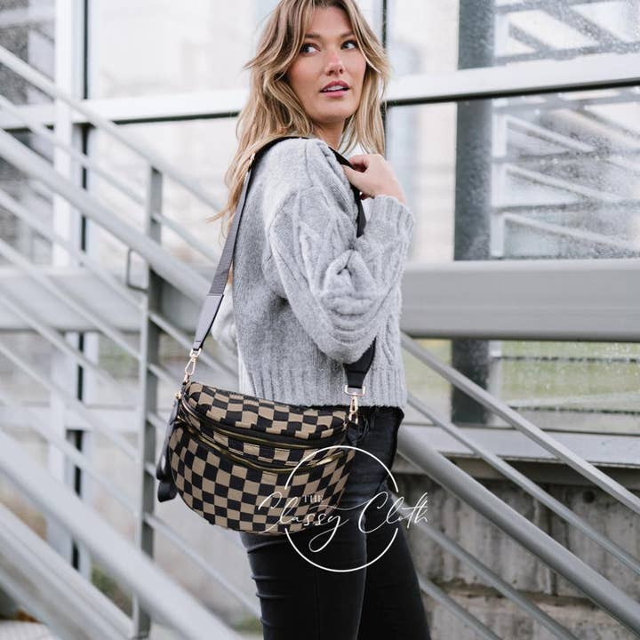 ショルダーバッグ・ポシェット Round Checked Tartan Crossbody Bag Wholesale checkered crossbody bag for your store