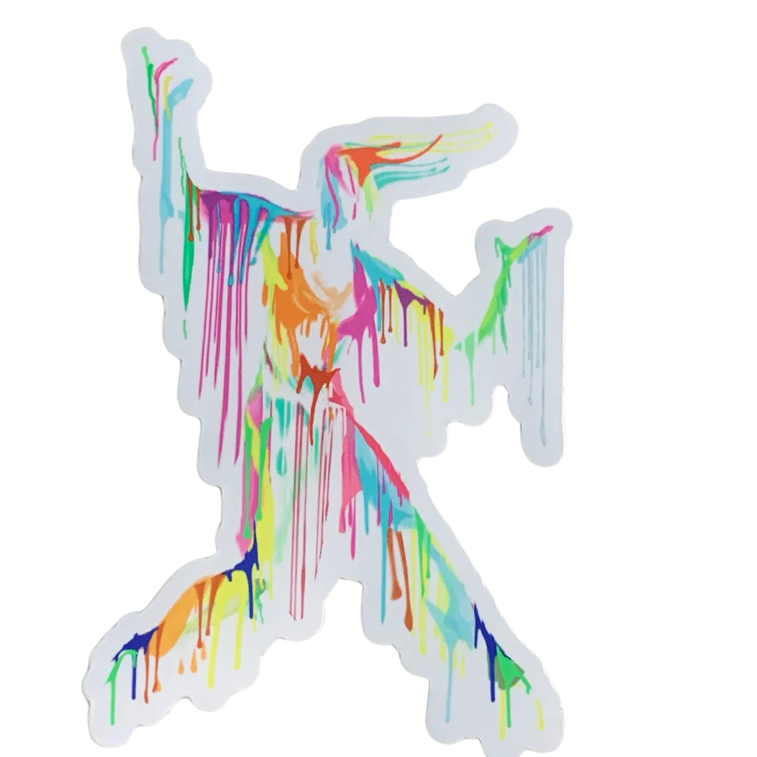 Denali & Co. - Wholesale Sticker - Colorful Drip Art Dancer Sticker – 2.6” x 4” Vinyl Sticker0