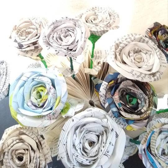 Tall Hill Upcycled - Wholesale Artificial Flowers - Paper Roses8