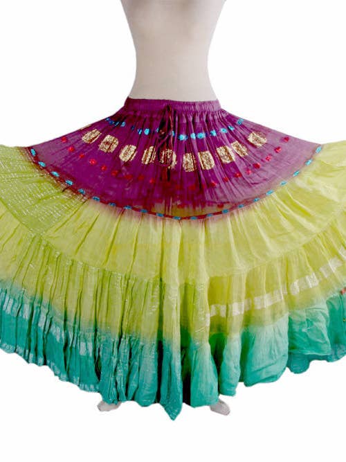 Jupe Senoritas Magenta Lemon pour la vente par Senoritas Tribal Designs