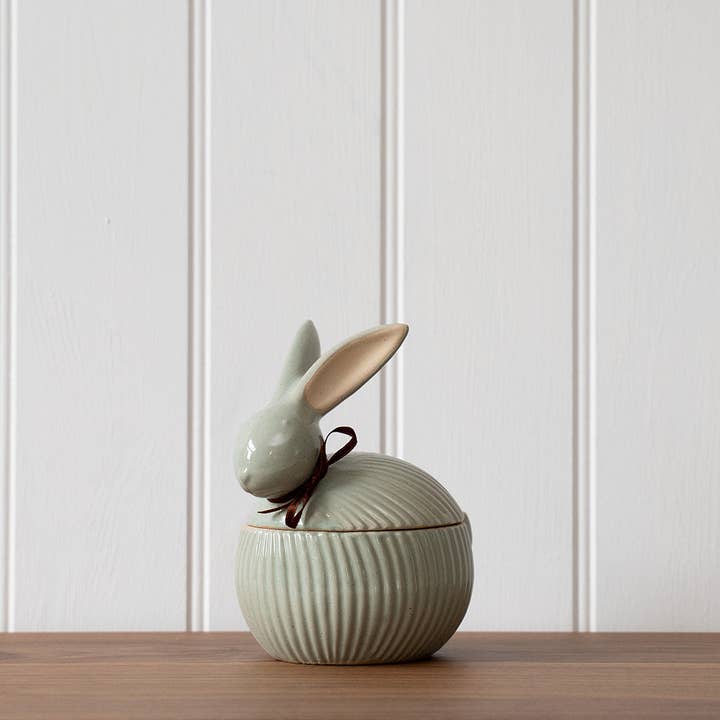 Small Sage Green Bunny Jar for wholesale by We Love Seasons Ltd