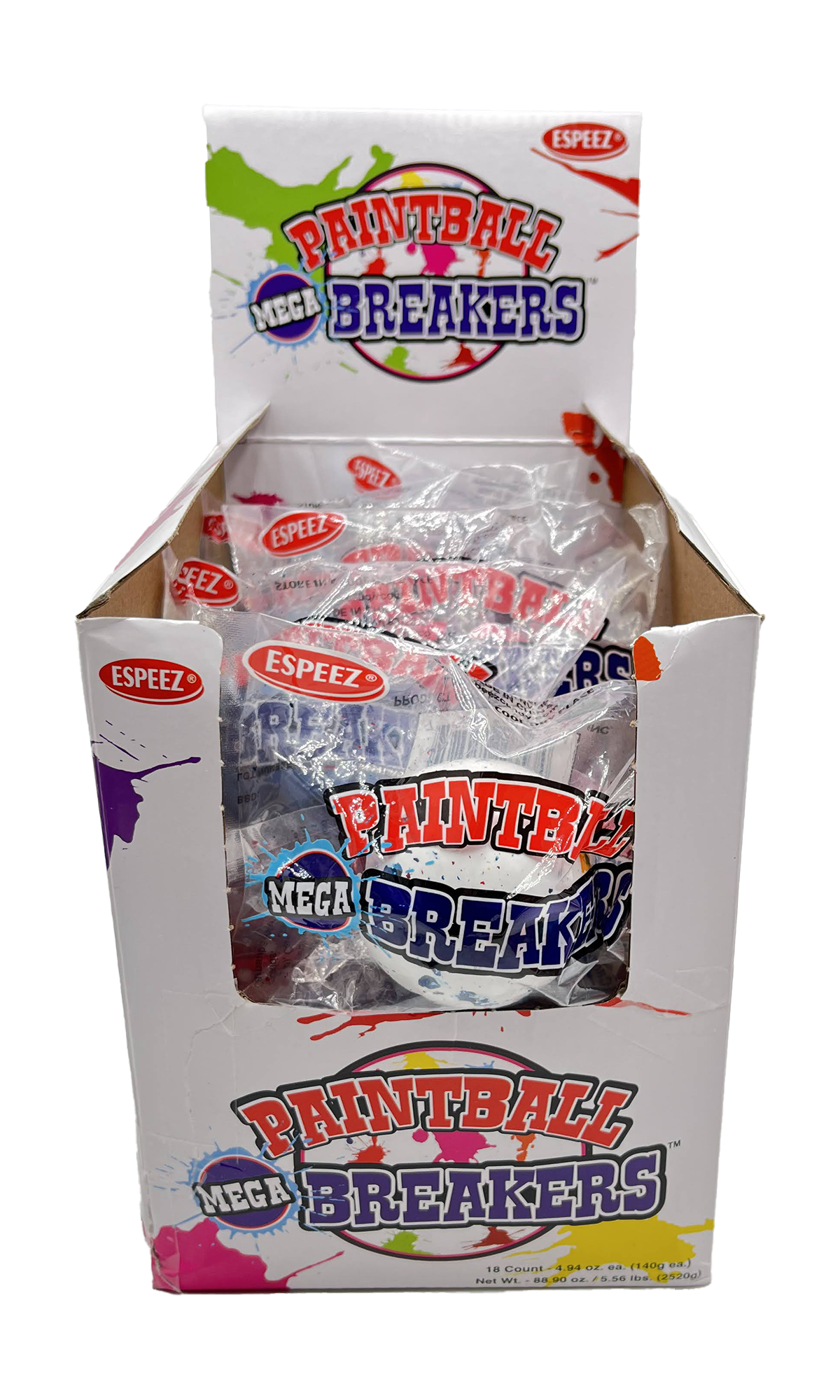 Candy Barn Express - Wholesale Hard Candy - Mega Paintball Breakers - Jawbreaker Candy - 18 Count - 140 1