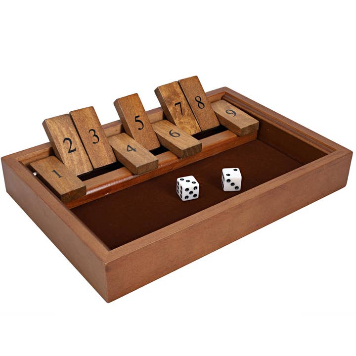 Wood Expressions - Vendita all'ingrosso Giochi da tavolo - Gioco da tavolo 9 Number Shut the Box, 11 pollici