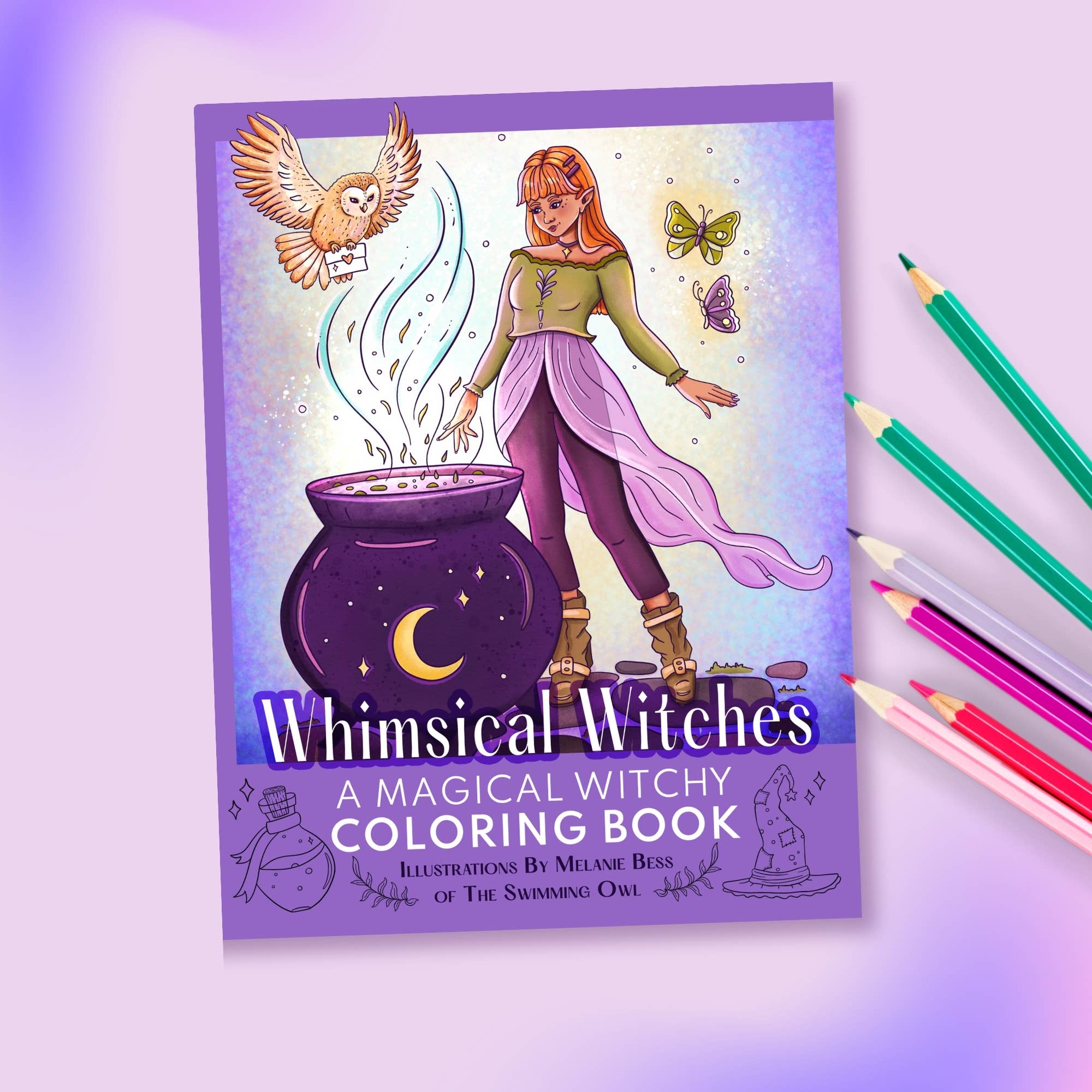 The Swimming Owl - Wholesale Coloring & Activity Book - Adult - Whimsical Witches Coloring Book For Adults + Teens9