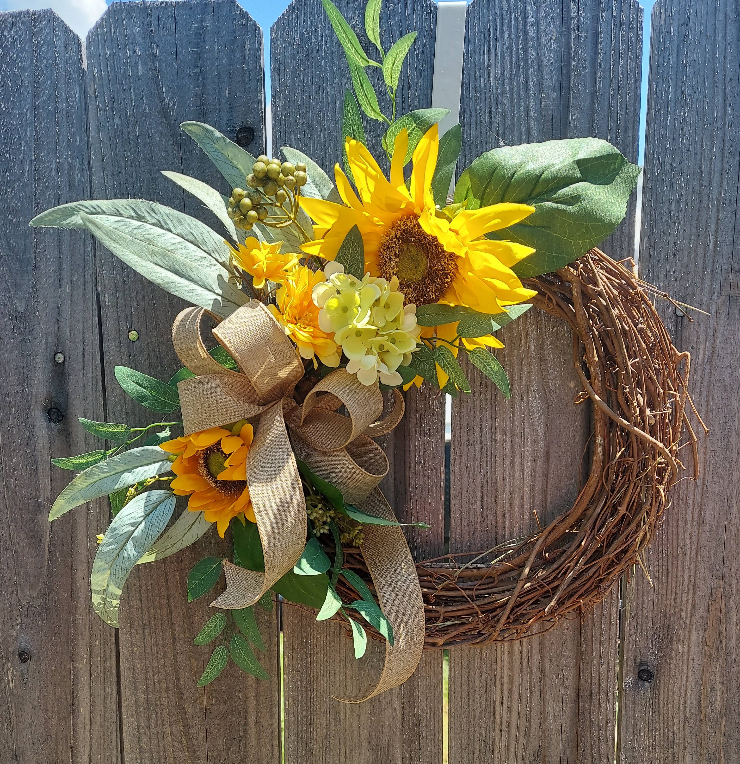 An Array of Wreaths, LLC - Wholesale Wreath - Small Sunflower Wreath
