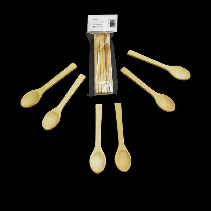Hakan - Wholesale Kitchen Spoon - Wooden Spoon Set of 6, Small, 6 Pieces, 4.9 in (12.5 cm)1