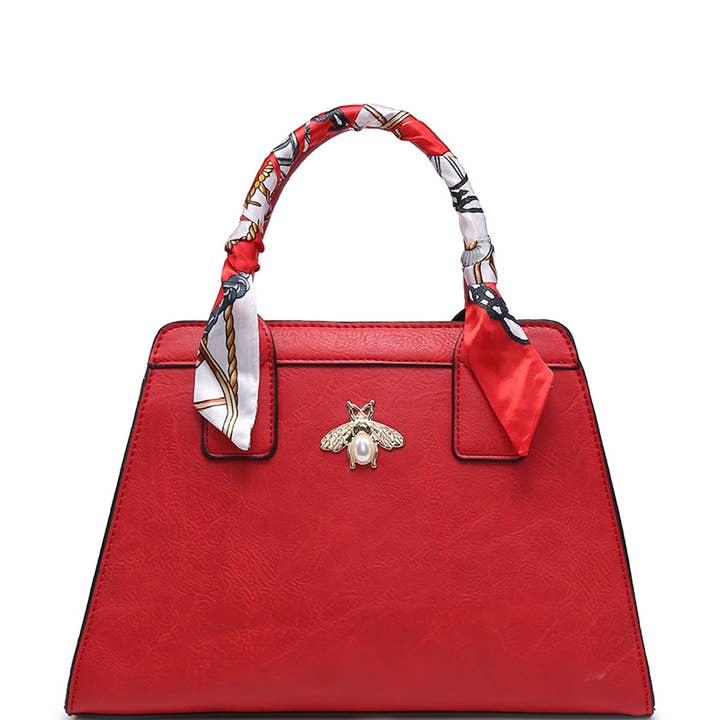 Ellas Trading - Vente Sac à main avec poignée sur le dessus – femme - Sac cabas épaule en soie avec abeille dorée3