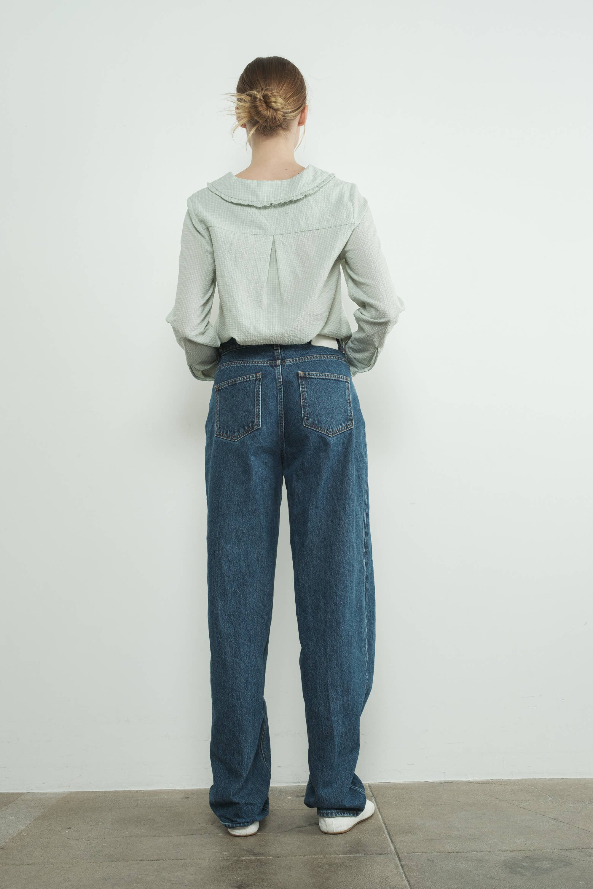 Aaron & Amber - Wholesale Blouse - Women's - MAT3099 CHECKED RUFFLE EDGE COLLAR BUTTONDOWN BLOUSE13