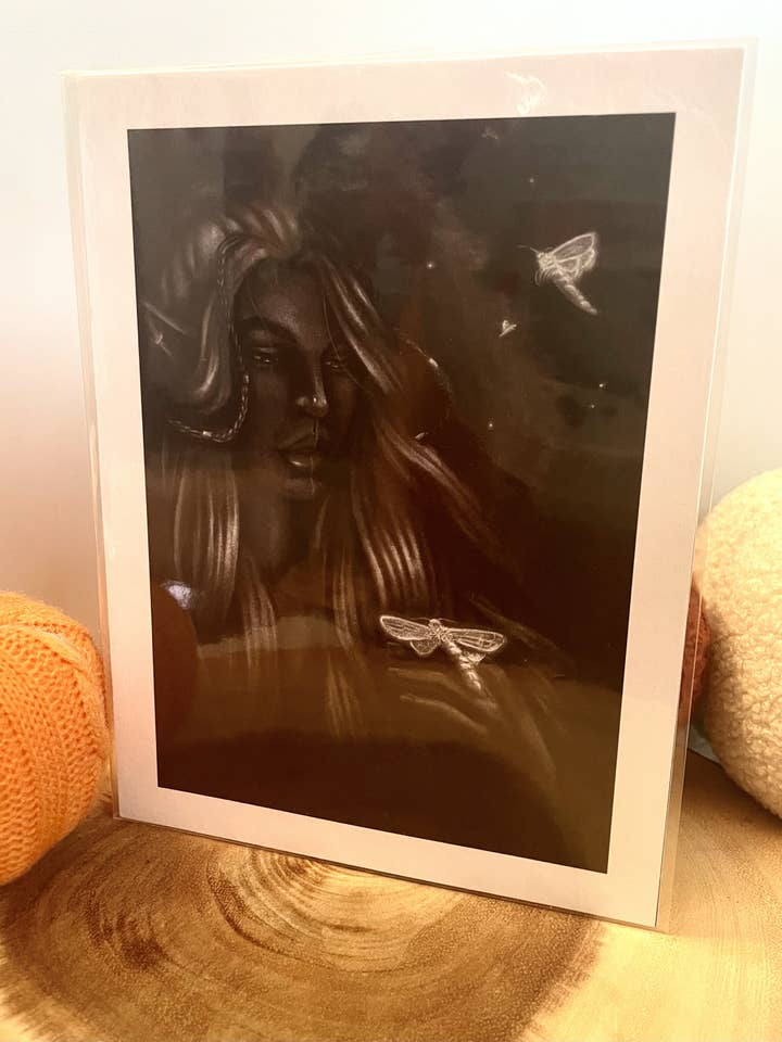 Elf Charcoal Print for wholesale by Burning Branches Creatives