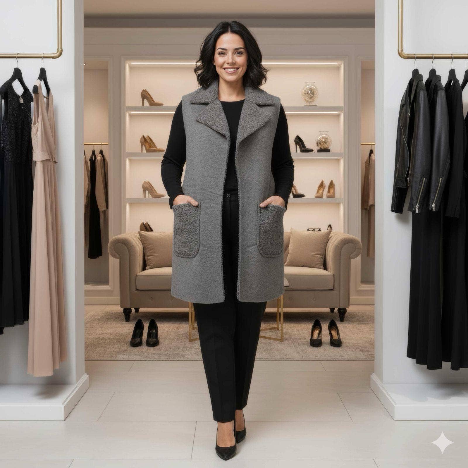 Kurt Muller – wholesale Rock - Dam – Boucle 2-fickors väst0