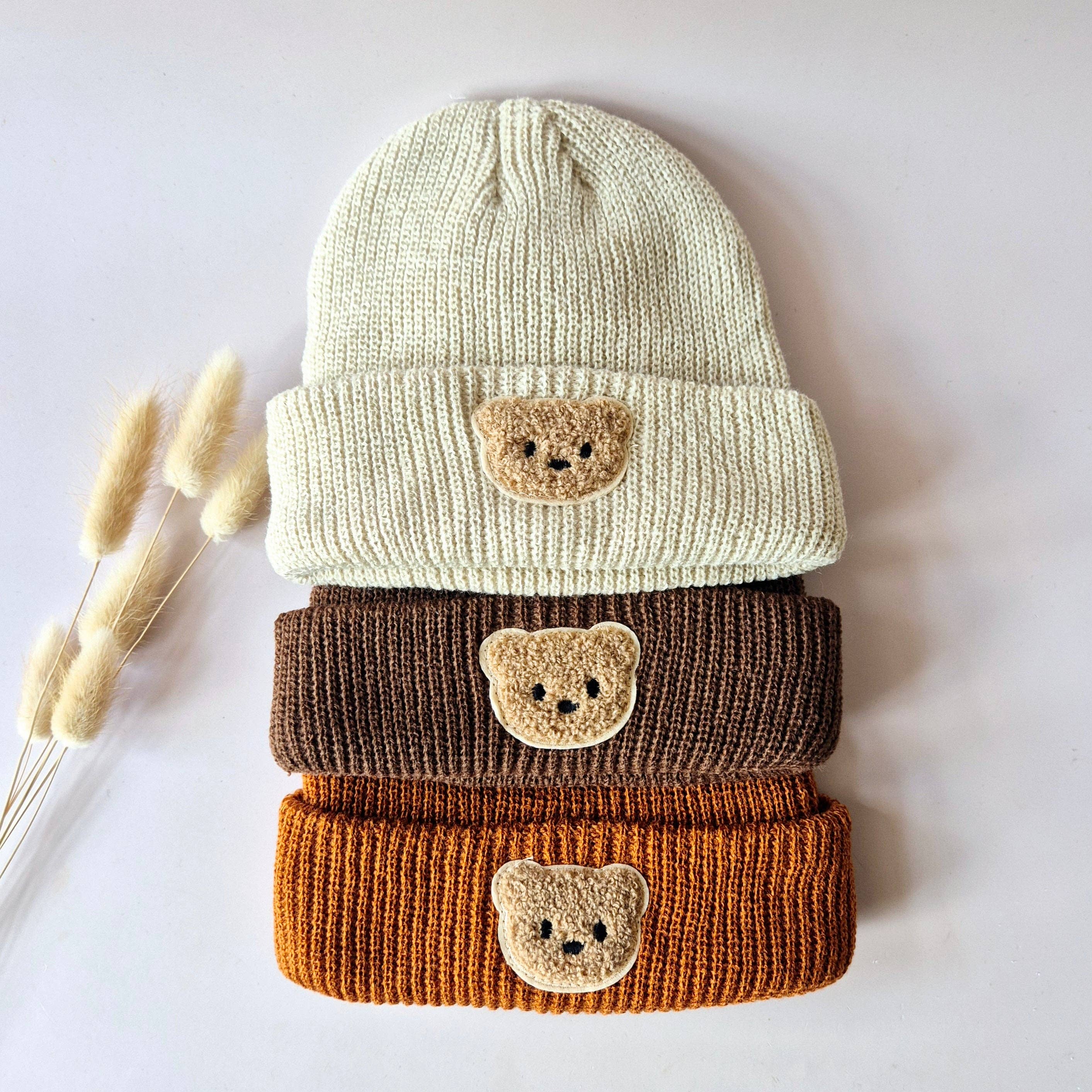 Rammelaartje - Wholesale Newborn/Knit Hat - Baby - Rammelaartje Bear Beanie – Brown warm knitted hat for babies and toddlers2