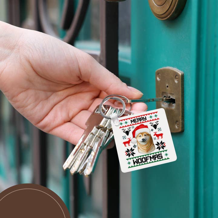 3dRose - Wholesale Keychain - Unisex - 3dRose, Merry Woofmas Shiba Inu Dog Christmas Gift , Key Chain5