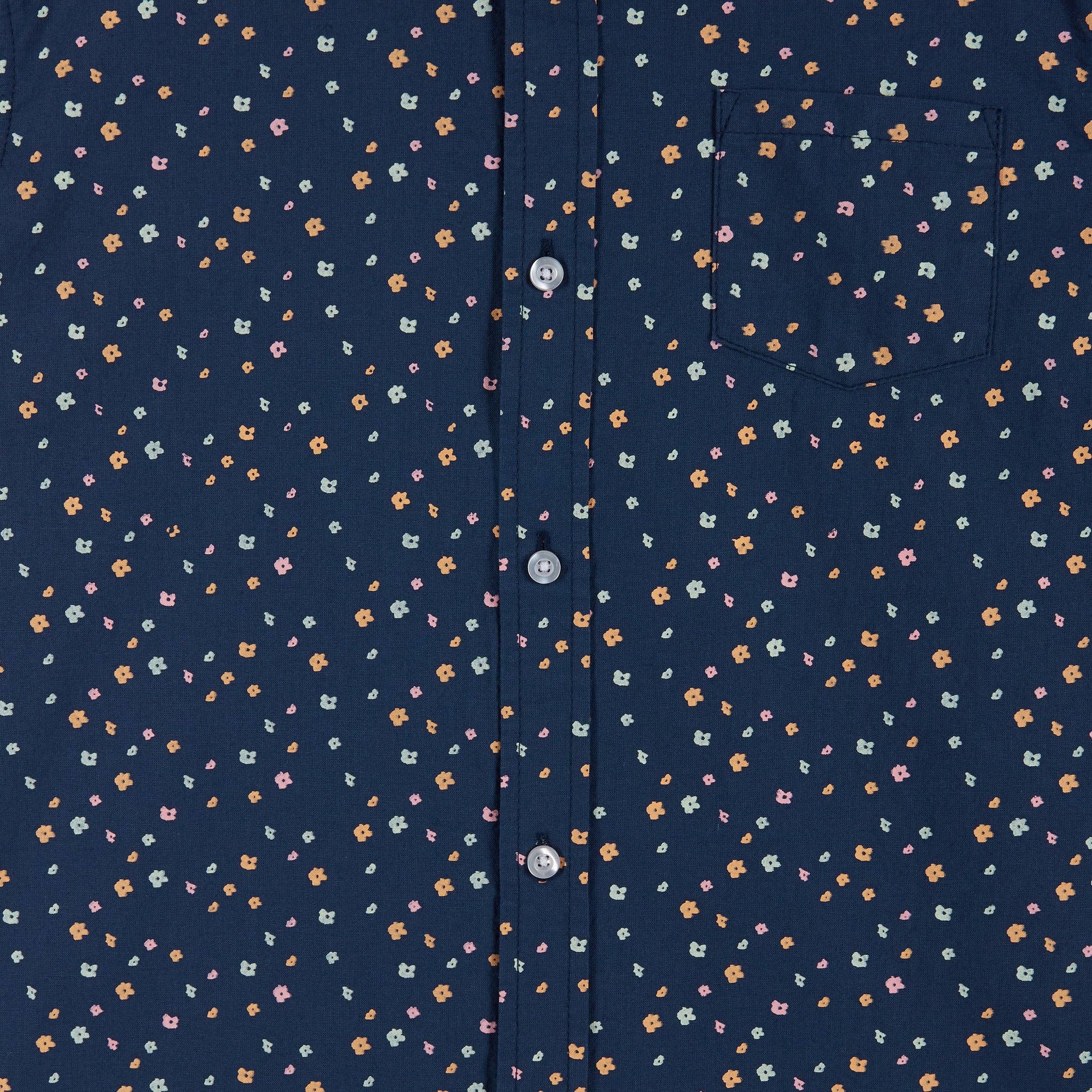 Navy Floral Boys Tween Button-down Shirt for wholesale on Faire2